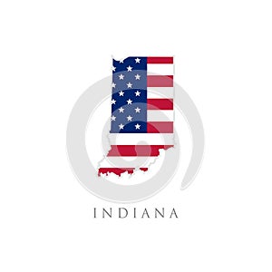 Shape of Indiana state map with American flag. vector illustration. can use for united states of America indepenence day,