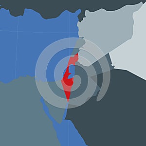 Shape of the Israel in context of neighbour.