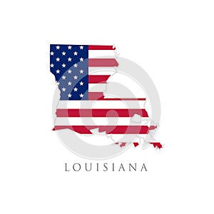 Shape of Louisiana state map with American flag. vector illustration. can use for united states of America indepenence day,