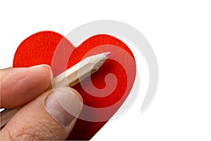 The shape of love heart icon on white background