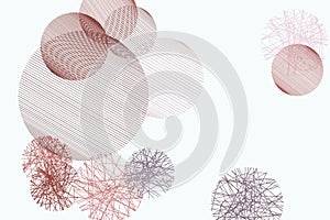 Shape of messy random line circles, abstract geometric background pattern. Repeat, art, design & canvas.