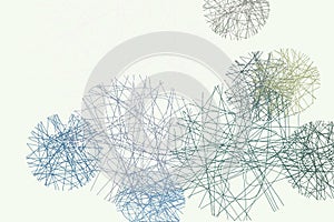 Shape of messy random line circles, abstract geometric background pattern. Surface, repeat, design & color.
