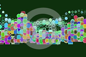 Shape of mixed, abstract background pattern. Bubbles, digital, design & canvas.