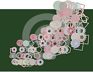 Shape of mixed, abstract background pattern. Web, sphere, drawing & wallpaper.