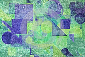 . Shape, pattern, square, artwork, color & bubble.