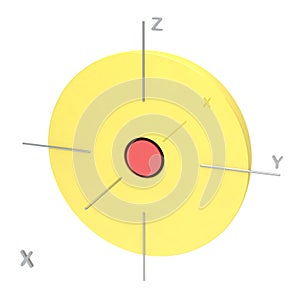Shape of the 2s atomic orbital on white background. Available ot