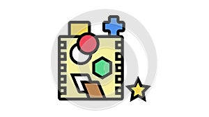 shape sorting color icon animation