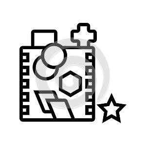 shape sorting line icon vector illustration