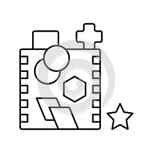 shape sorting line icon vector illustration