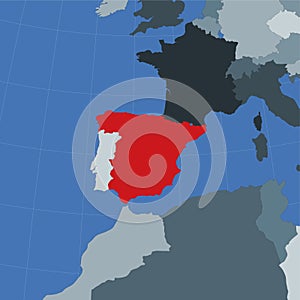 Shape of the Spain in context of neighbour.