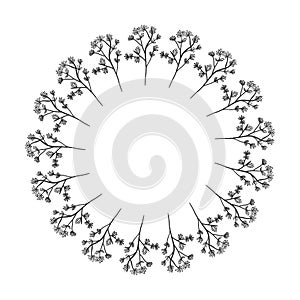 Shape of sphere with branches of flowers