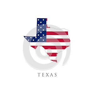 Shape of Texas state map with American flag. vector illustration. can use for united states of America indepenence day,