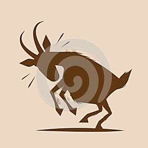 Shape vector illustration of an angry goat
