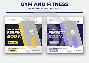 Shape Your Perfect body social media post, gym and fitness social media post and flyer