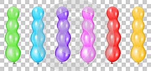 Shaped inflatable transparent balloon set