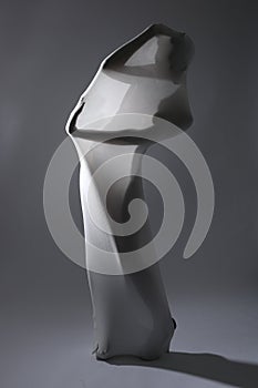 Shapely Woman in Creative Light and Spandex Fabric