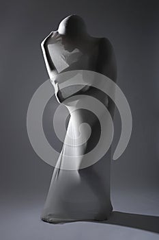 Shapely Woman in Creative Light and Spandex Fabric