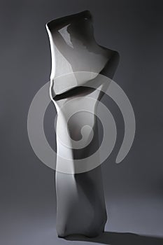 Shapely Woman in Creative Light and Spandex Fabric