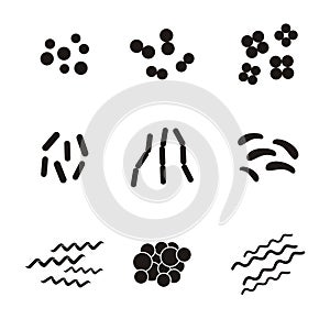 Shapes of bacteria - pictogram photo