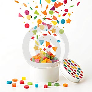Shapes Exploding from Container