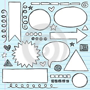 Shapes Frames Sketchy Doodle Vector Set photo