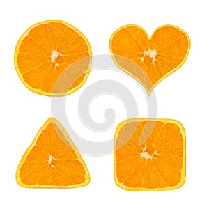 Shapes of orange fruit