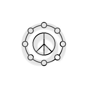 shapes and symbols, pacifism, circles, peace line icon. Elements of protests illustration icons. Signs, symbols can be used for