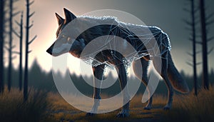 Shapeshifting wolf is a mythical creature with the ability to transform its form, symbolizing adaptability and transformation.