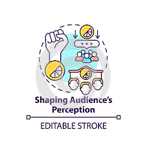 Shaping audience perception concept icon