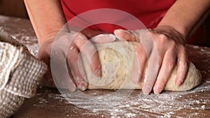 Shaping the dough before portioning