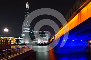 The Shard and London Bridge in London, England photo