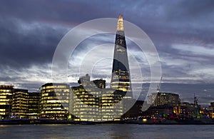 The Shard in London at dusk