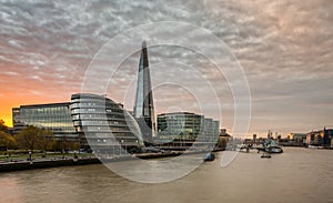 The Shard,London Skyline at sunset.