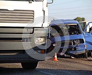 Shards Of Glass On Asphalt After Road Collision