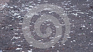 Shards of glass on the road photo