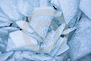 Shards of Ice on top of Lake Michigan