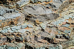 Shards of layered rock. Natural texture