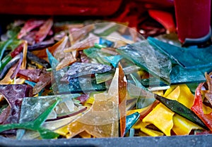 Shards of stained glass pieces