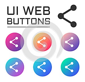 share account ui web button. ui elements