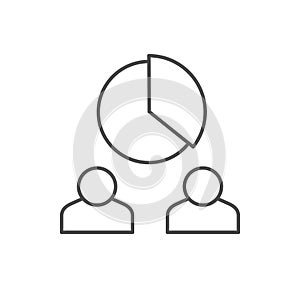 Share allocation line outline icon