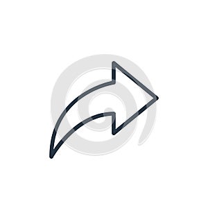 share arrow icon vector from user interface concept. Thin line illustration of share arrow editable stroke. share arrow linear