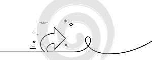 Share arrow line icon. Link Arrowhead. Continuous line with curl. Vector