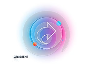 Share arrow line icon. Link Arrowhead. Gradient blur button. Vector