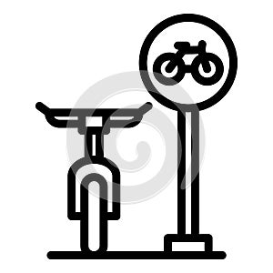 Share bike icon outline vector. Parking bicycle