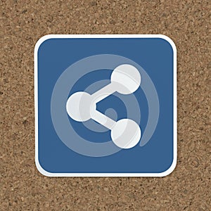Share blue button icon isolated