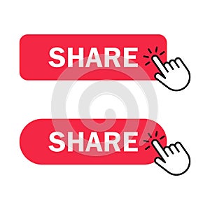 Share Button with Hand Shaped Cursor