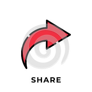 Share button icon vector for social media. Share icon button Vector illustration design template. Share icon or button for video