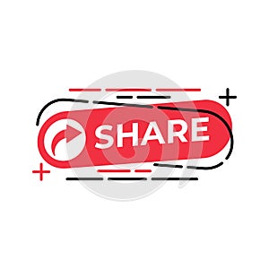 Share button icon vector for social media. Share icon button Vector illustration design template. Share icon or button for video