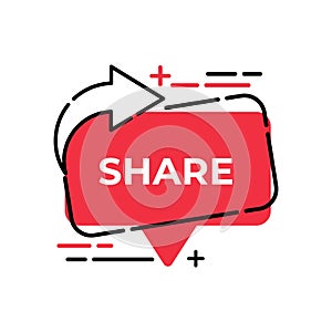 Share button icon vector for social media. Share icon button Vector illustration design template. Share icon or button for video