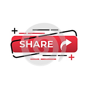 Share button icon vector for social media. Share icon button Vector illustration design template. Share icon or button for video
